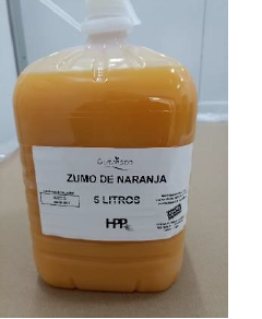 ZUMO NARANJA NATURAL HPP REFRIGERADO 5LITROS * 4 UDS
