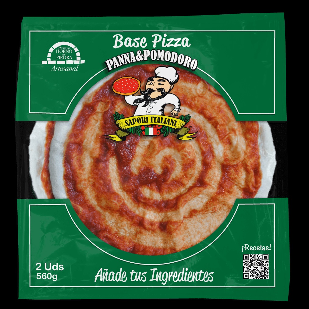 BASE PIZZA CLASICA REF. C/ TOMATE PANNA&POMO 2X12X560 GR