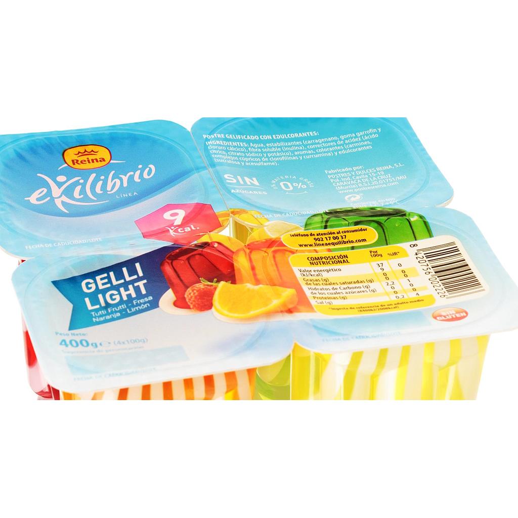 GELATINA LIGHT SABORES REINA 100 GR. 8 packs x 6 (48 UNDS)