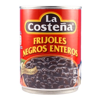 FRIJOLES NEGROS ENTEROS "LA COSTEÑA" 560G*12 UDS