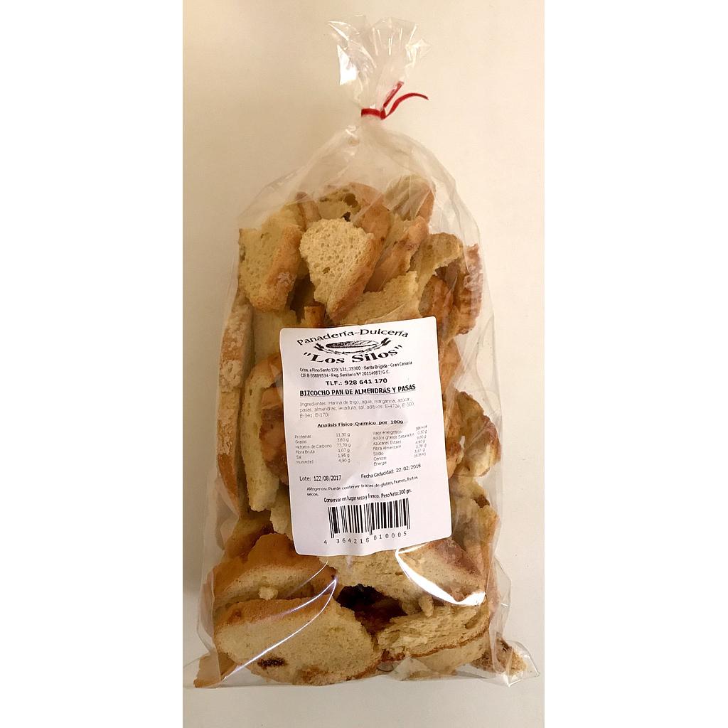 PAN BIZCOCHADO ALMENDRAS Y PASAS 300 G x8