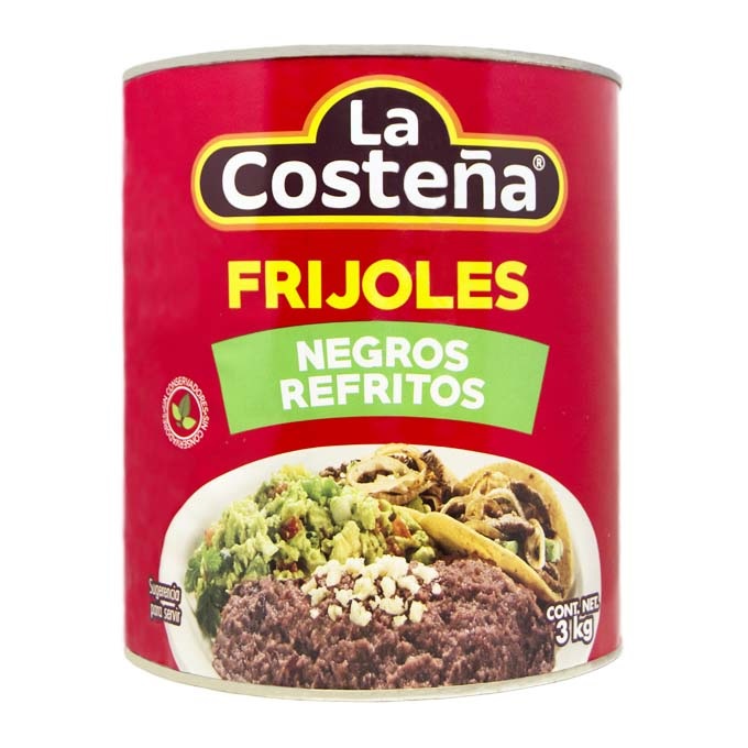 FRIJOLES NEGROS REFRITOS LA COSTEÑA 3 K