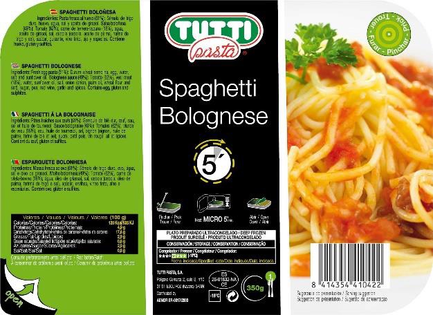 SPAGHETTIS BOLOGNESA &quot;TUTTI&quot; 350 GRSx10