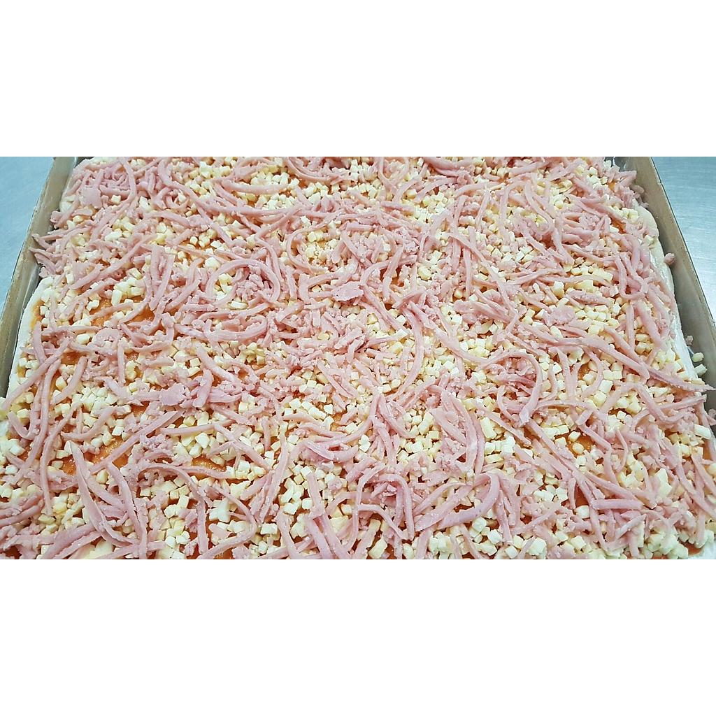 BASE PIZZA ARTESANA C/ JAMON Y QUESO 29*47*10 UNDS