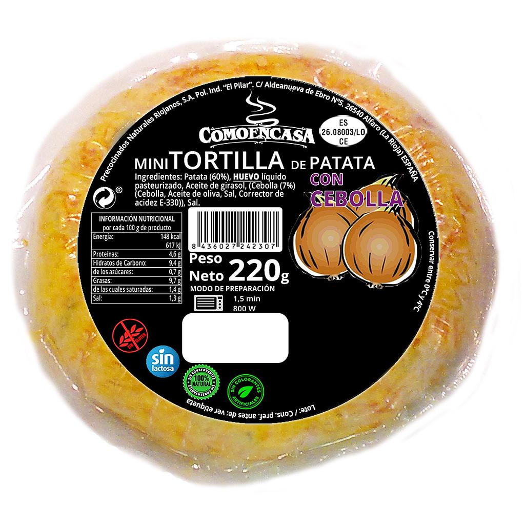 MINI TORTILLAS C/CEBOLLA 220GX10 COMOENCASA