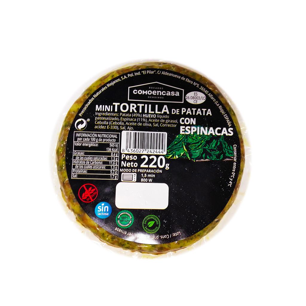MINI TORTILLAS CON ESPINACAS 220GX10 COMOENCASA