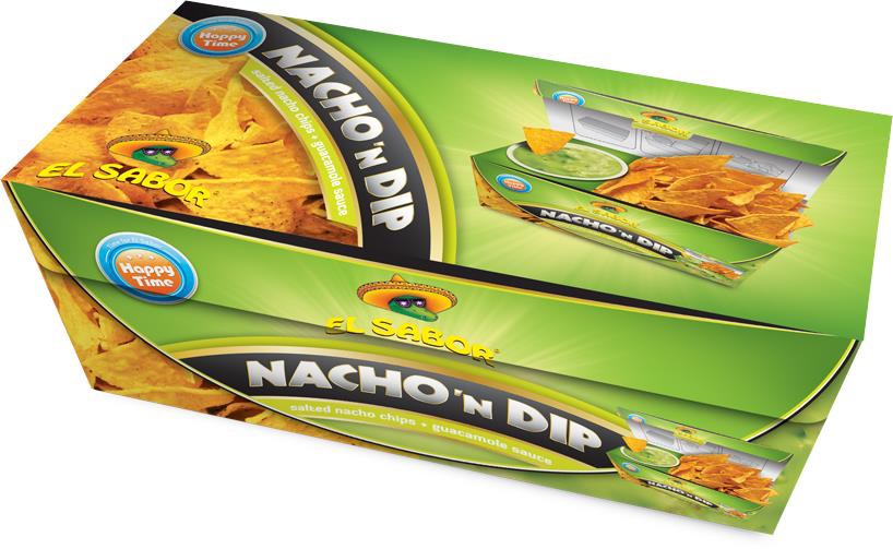 PACK NACHO+SALSA GUACAMOLE EL SABOR 175GX12