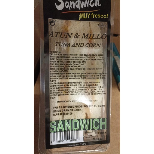 [26.02.135170] SANDWICH ATUN Y MILLO 120 GRSX8