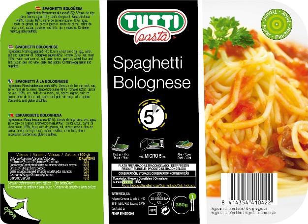SPAGHETTIS BOLOGNESA &quot;TUTTI&quot; 350 GRSx12