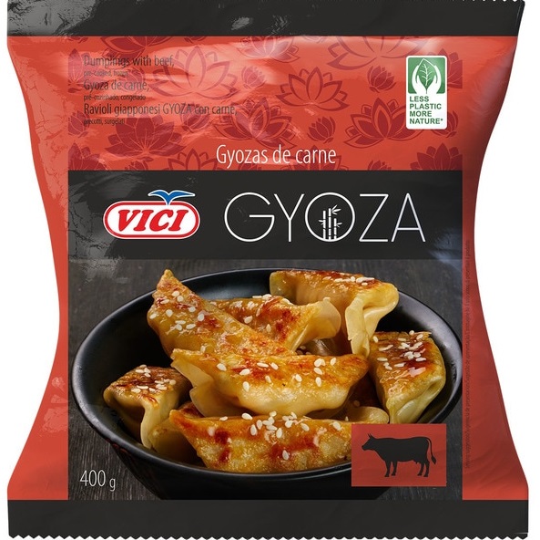 GYOZA (dumplings) DE CARNES 12-14 grs 12 BOLSAS X 400 GRS