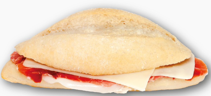 MONTADITO JAMON SERRANO Y QUESO 100 GRS*12 UDS