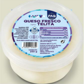 QUESO FRESCO TIPO TELITA 250 GRS *25 UDS